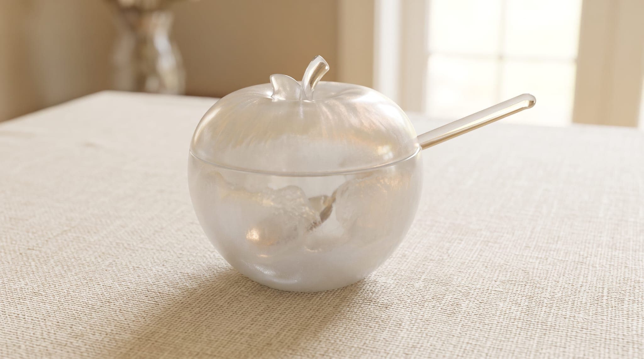 Pearl waved apple honey dish