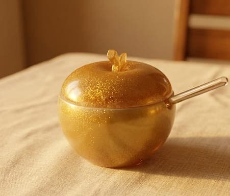 Golden elegance apple honey dish