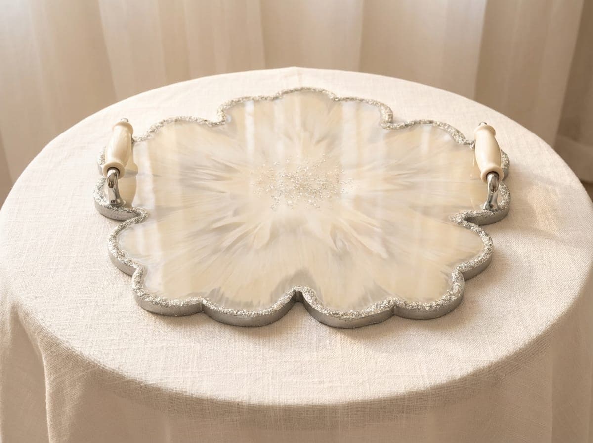 Cream Blossom Art Tray