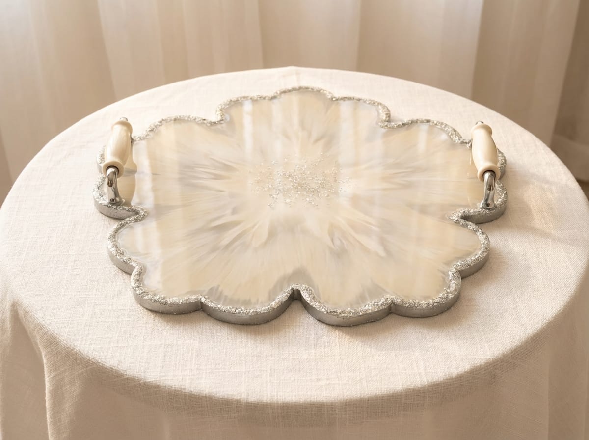 Cream Blossom Art Tray