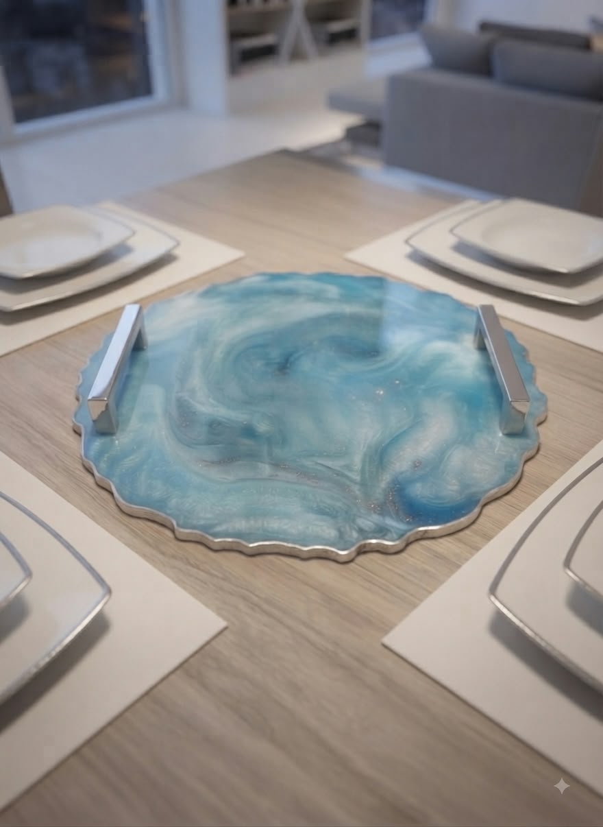 Azure Serenity Resin Tray