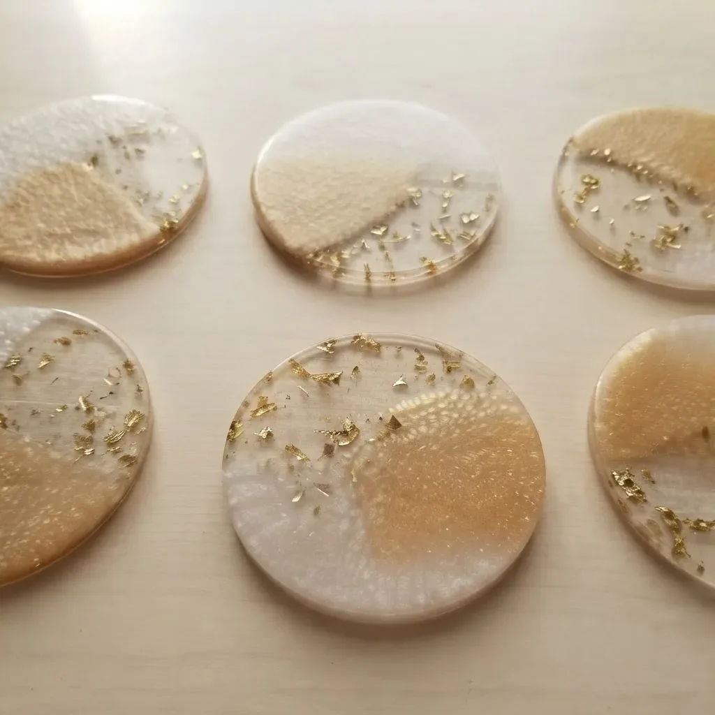 Amber pearl coasters