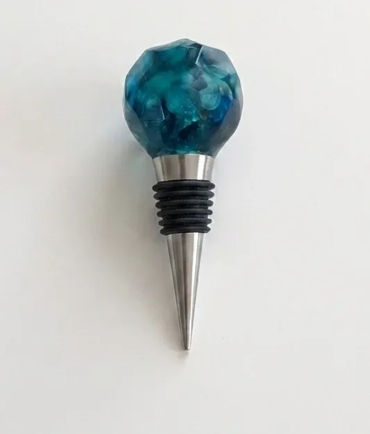 Turquoise depth flower Wine Stopper